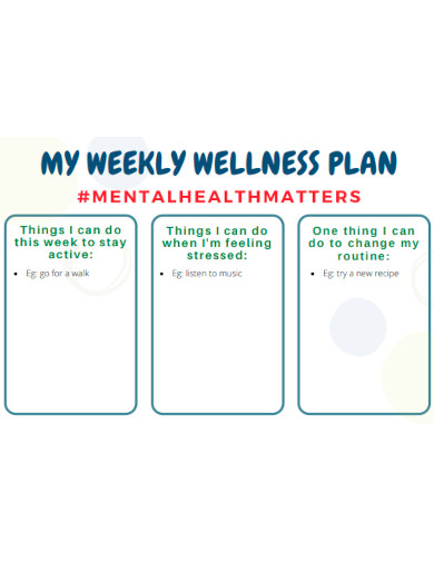 Weekly Wellness Planner