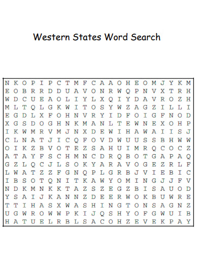 Western States Word Search