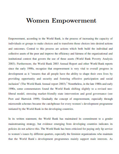 Women Empowerment Definition