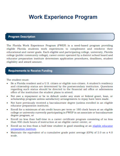 Work Experience Program