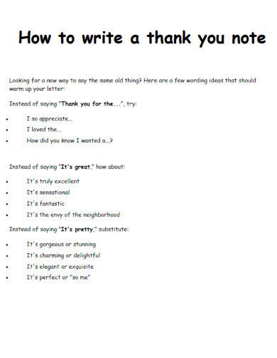 Write a Thank You Notes