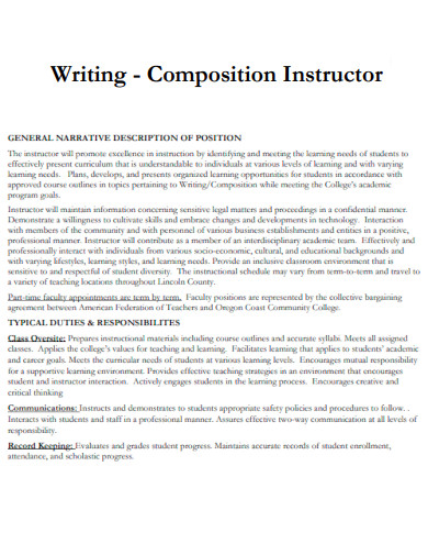 Writing Composition Instructor