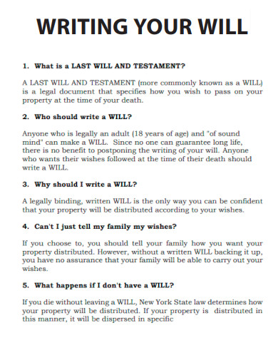 Writing Your Will