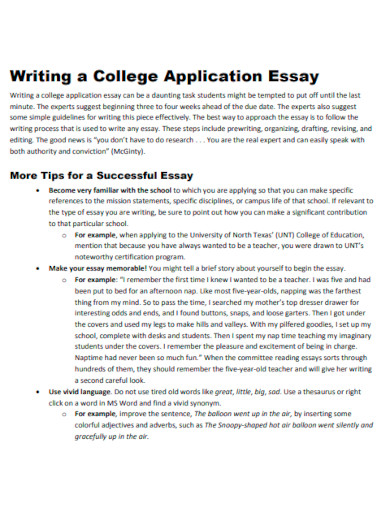 Writing a College Application Essay