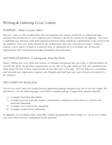 Writing and Tailoring Cover Letter for Resume