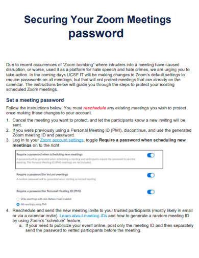 Zoom Meetings Password Protect