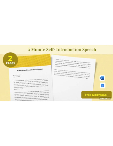 5 Minute Self Introduction Speech - Examples, Format, How to Compose, Pdf