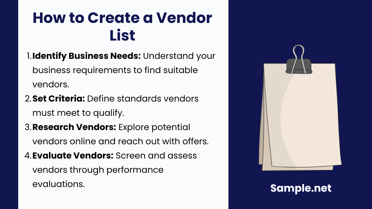 How to Create a Vendor List