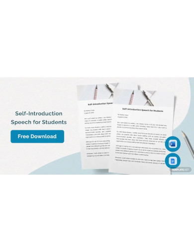 FREE 23+ Sample Speech in PDF  Self introduction speech, English