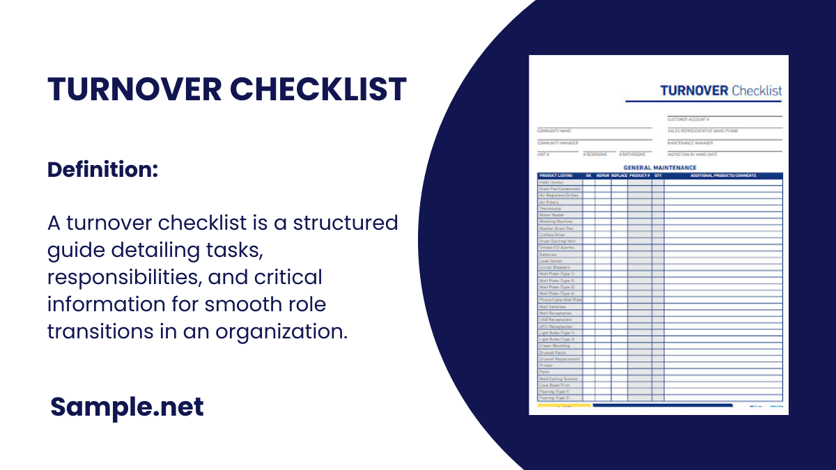 turnover checklist