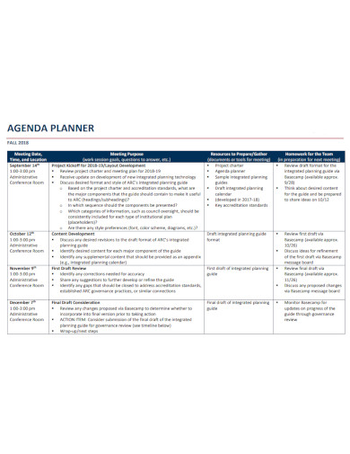 Agenda Planner