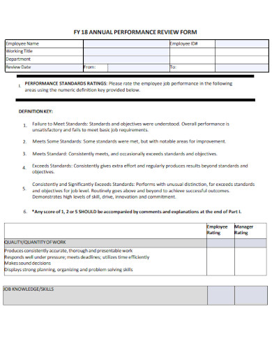 Annual Performance Review Form