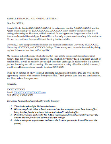 Basic Financial Aid Appeal Letter