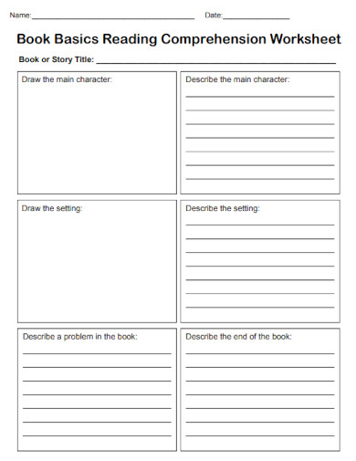 Book Basics Reading Comprehension Worksheet