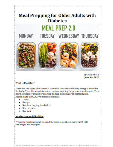 Diabetic Meal Plan for Adults