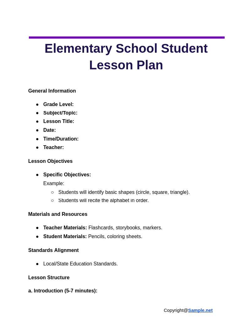 Elementary School Student Lesson Plan Google Docs 11 27 2024 03 58 PM