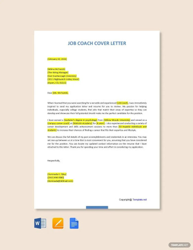 Job Coach Cover Letter