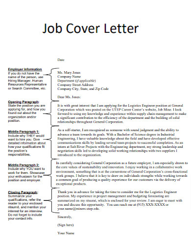 Job Cover Letter Layout