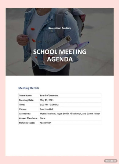 Printable School Agenda Template