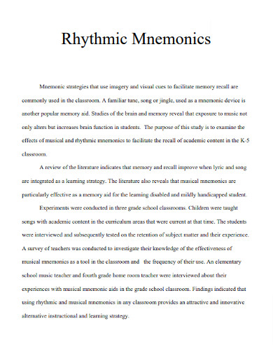Rhythmic Mnemonics