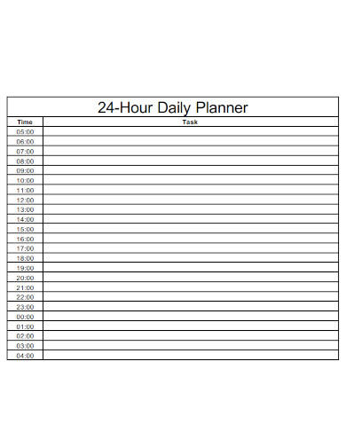 24 Hour Daily Planner