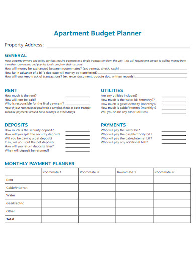 Apartment Budget Planner