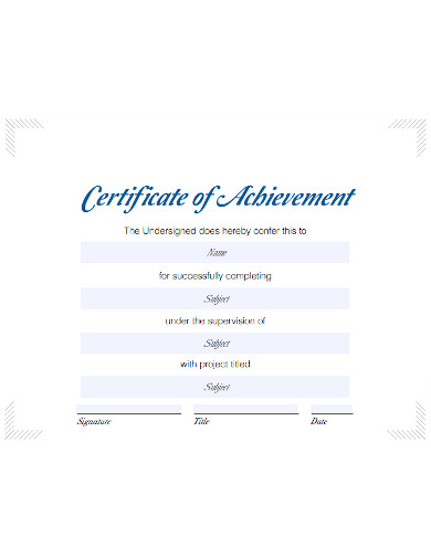 Appreciation Certificate of Achievement