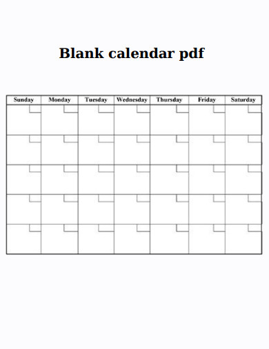 Blank Calendar in PDF