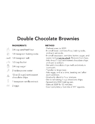 Brownie Recipe Card