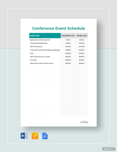 Conference Event Schedule