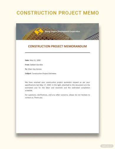 Construction Project Memo