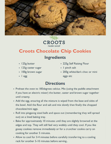Cookies Recipe Card