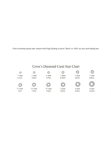 Cross Diamond Carat Size Chart