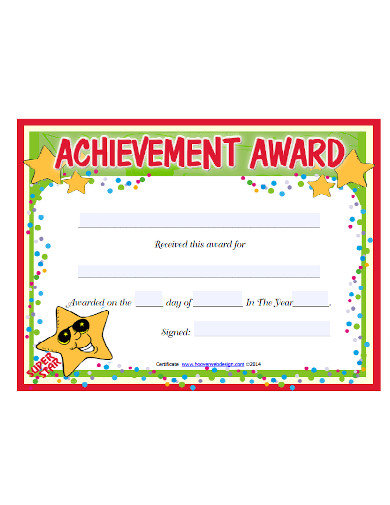 Editable Certificate of Achievement