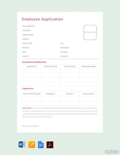 Employee Application