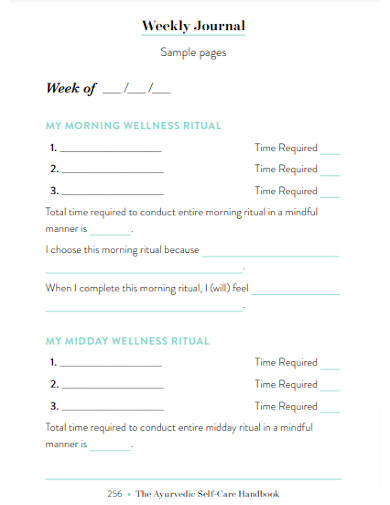 Evening Reflection Morning Wellness Journal