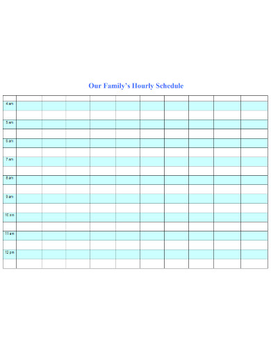 Family’s Hourly Schedule Planner