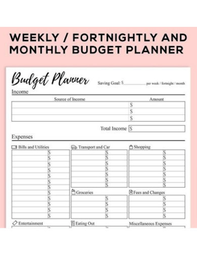 Fortnightly Budget Planner