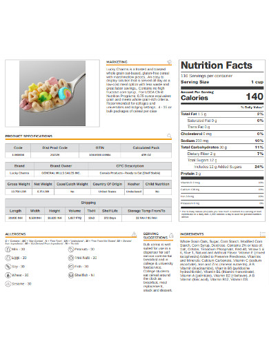 Free Nutrition Facts
