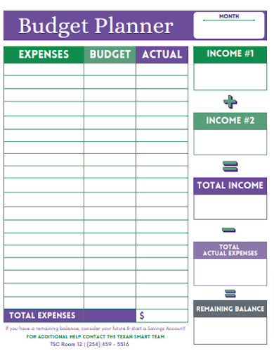Income Budget Planner