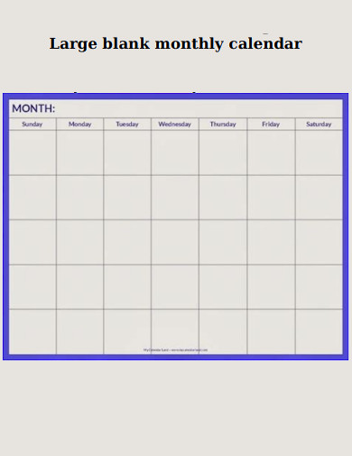 Large Blank Calendar