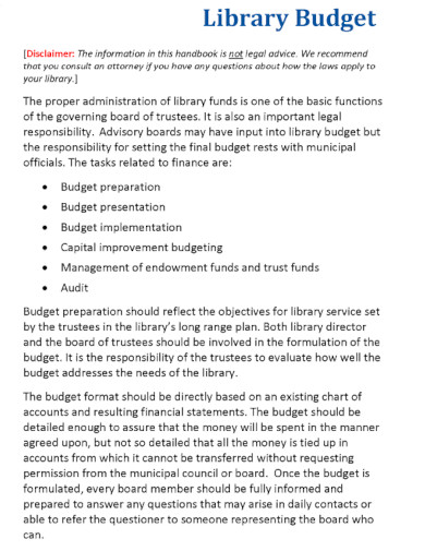 Library Budget