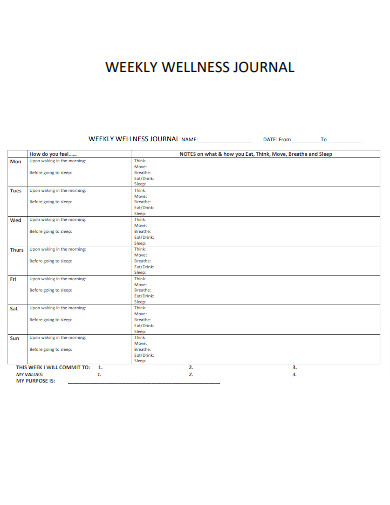 Morning Notes Wellness Journal
