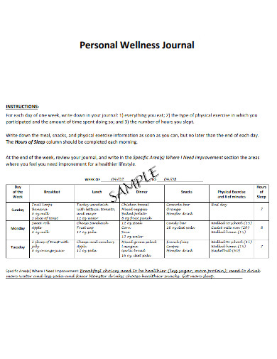 Personal Morning Wellness Journal