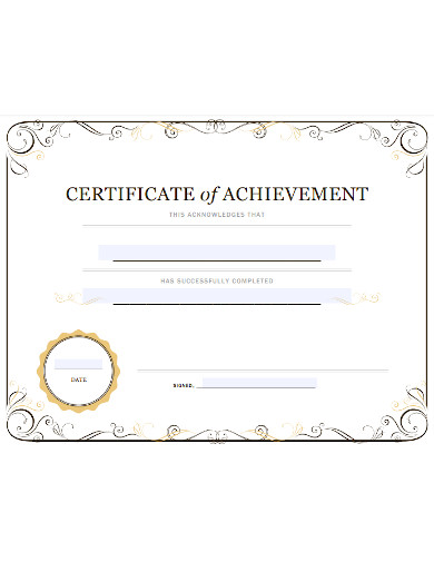 Printable Certificate of Achievement