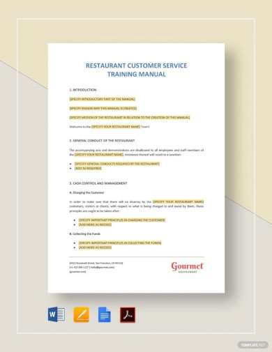 Restaurant Customer Service Training Manual