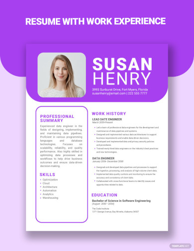 Resume with Work Experience