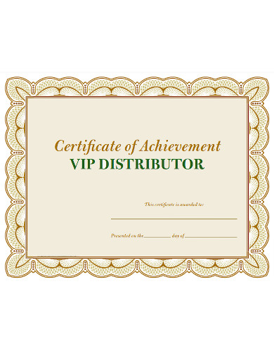 Sample Certificate of Achievement