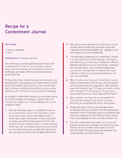 Sample Recipe Journal