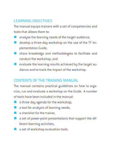 Sample Training Manual